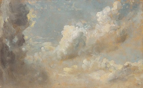 kaitsauce:  John Constable, Cloud Studies, ca. 1820’s “No two days are alike, nor even two hours; neither were there ever two leaves of a tree alike since the creation of all the world; and the genuine productions of art, like those of nature,