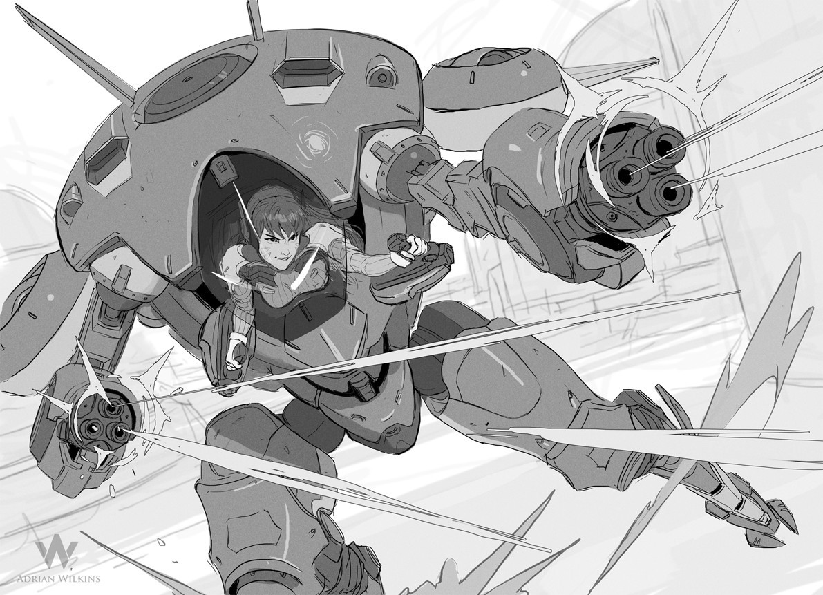 pixalry:   Overwatch Sketches - Created by Adrian Wilkins  