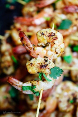 letslovefood:  Garlic Shrimp Skewers