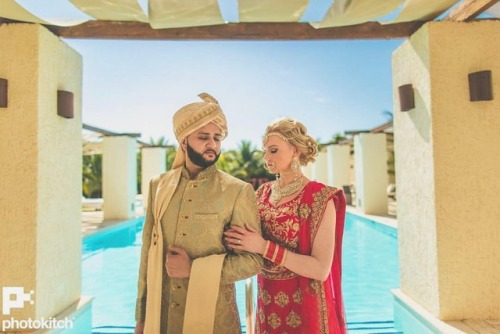 Lovely shot from this fusion wedding by @photokitch Adore her bridal lengha so much ❤