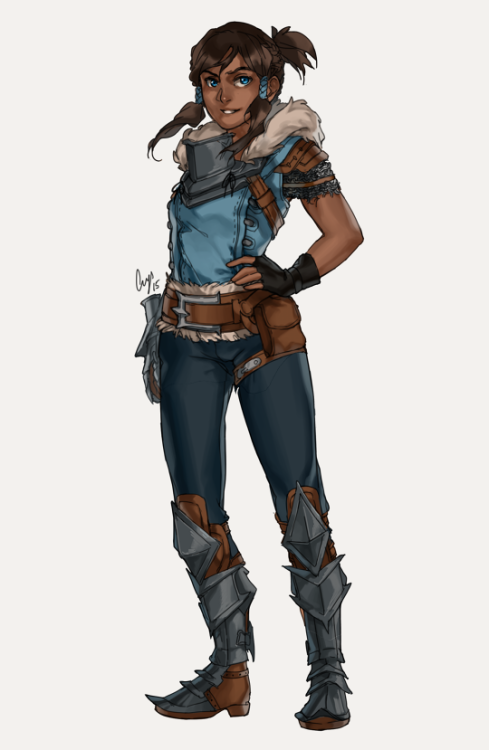 jinlian: crys-sketchblog: Commission for jinlian!!!She asked me for Korra in Hawke (from Dragon Age)