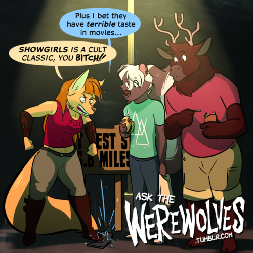 ask-the-werewolves:@thedoomtrout, @inktail1, @shaprite / Ask / Patreon / Fox This Shirt