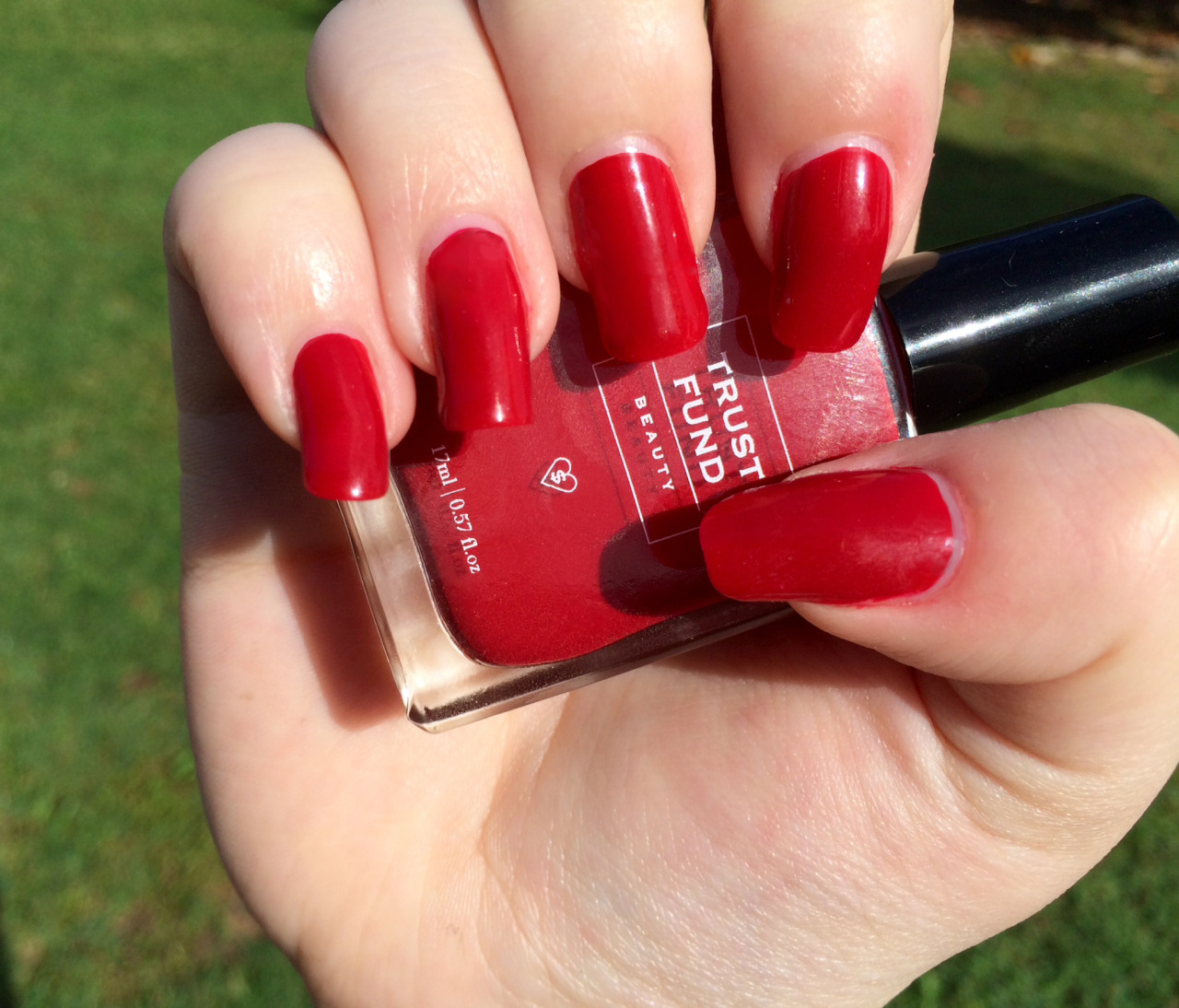 nailpornography:  trustfundbeauty sent me this gorgeous creamy red polish called