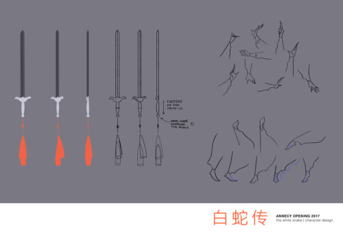 I made the character design on our Annecy opening “Le Serpent Blanc”, this is the main c