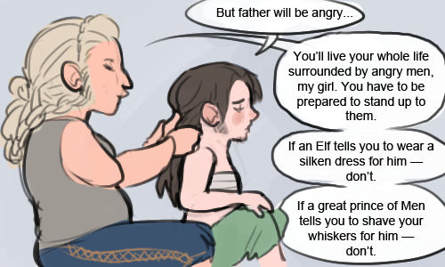nemertea:  algrenion:  have a sappy comic about dwarf girlies that i didn’t even