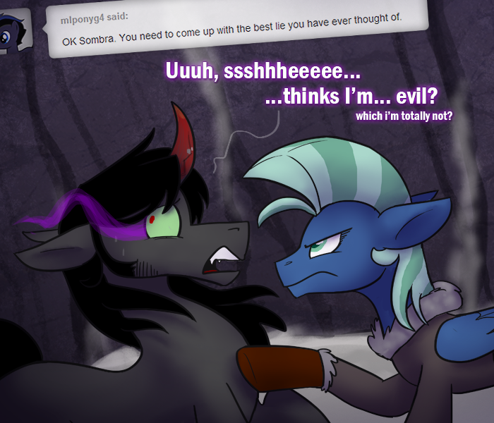 ask-king-sombra:  Hell hath no fury like a protective older sister. …And Drizzle