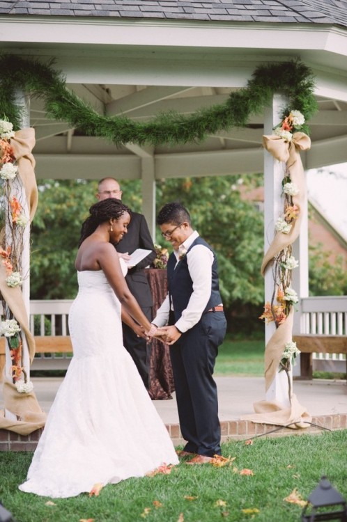 girls-can-get-married:Sheika & Morgan www.onabicyclebuiltfortwo.com/2012/11/wedding-sheik