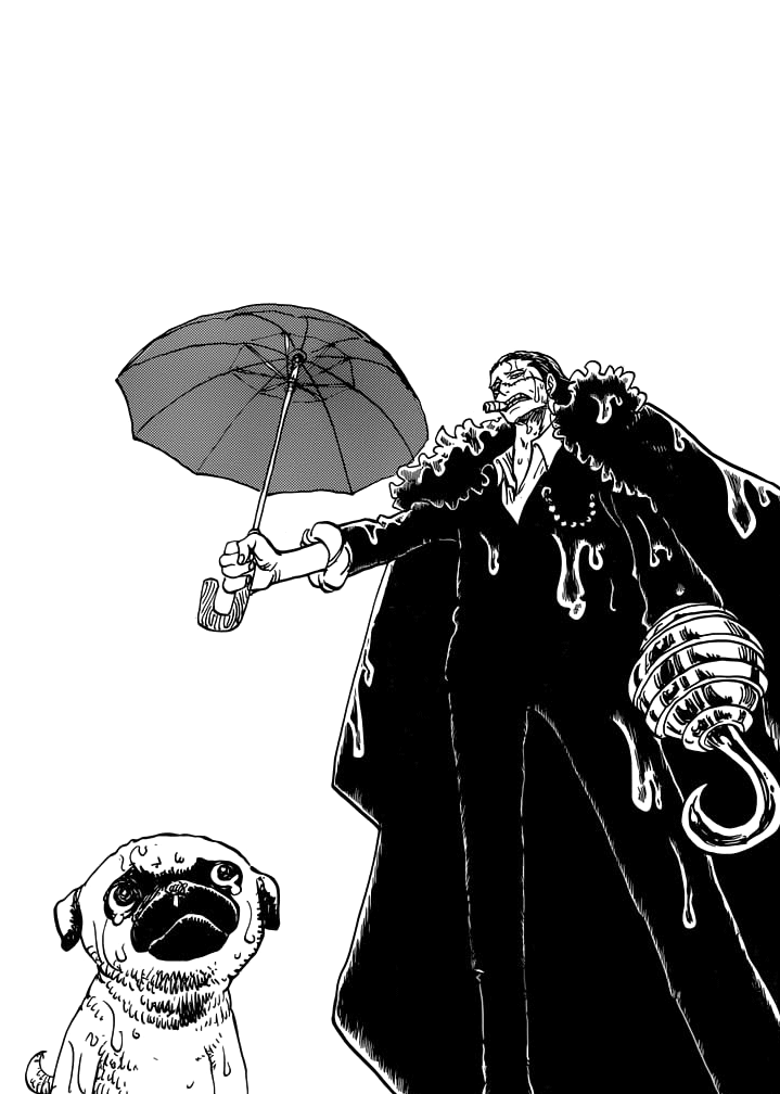 Crocodile Holding An Umbrella Over A Trembling Dog