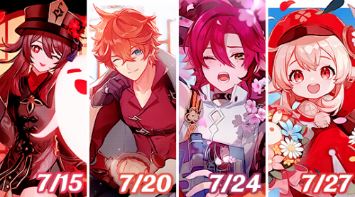 ⋆ Genshin Impact ✩ Character Birthday Art 2022 ⋆