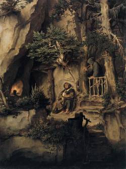 natureunveiled:  Moritz von Schwind A Musician with a Hermit c.1846 