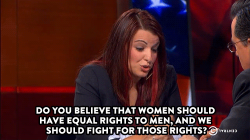 comedycentral:  In case you missed it, click here to watch Stephen Colbert discuss Gamergate with Anita Sarkeesian.