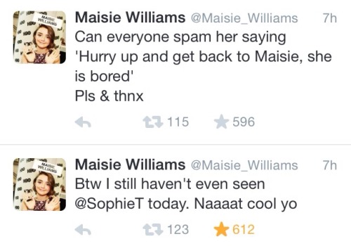 charla-vail: Maisie Williams &amp; Sophie turner gmh tbh