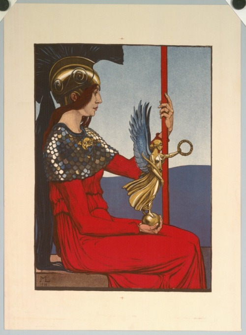hildegardavon:Maximilian Albert Josef Liebenwein, 1869-1926Pallas Athene, 1906, lithographic printAl