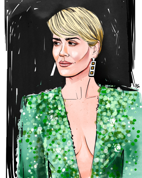 Congratulations To My Lana Banana! Sarah Paulson Won Her First Emmy! Heres My Illustration Of Her Looking