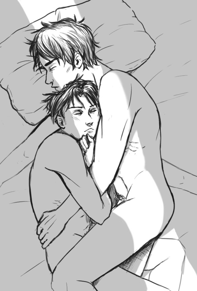 jager-princess:  day 1: cuddles (naked) i’ve always loved the idea that eren has