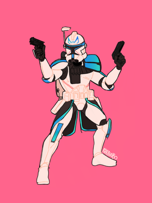 rrrainbo: Captain Rex, hot pink and shoot-y edition