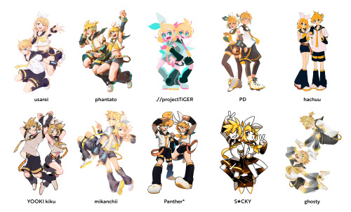 100kagaminecollab: Happy 13th Birthday to Kagamine Rin and Len!!The 100 Kagamine Collaboration team 