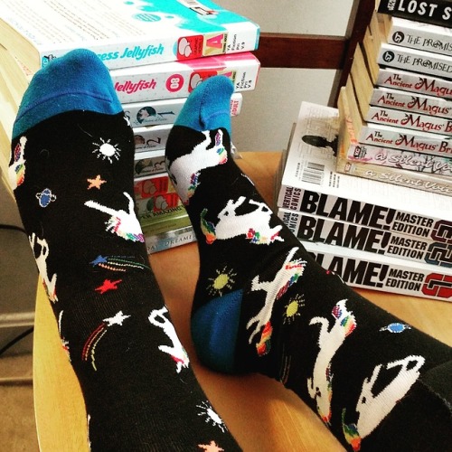 Just reading some manga while sporting unicorn socks public library YS specialist, Ohio