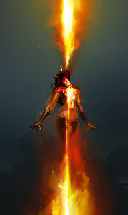 cobaltplasma:  Feeding the Fire, 30min. spitpaint, Photoshop CS6  Sweet&hellip;