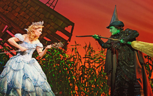 2014 Gina Beck as Glinda; Emma Hunton as Elphaba 1st National Tour Company - Photo by Joan Marcus