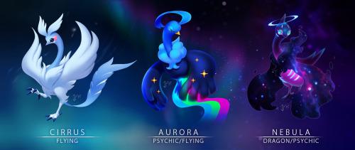 syntheticimagination:  Hey guys, I’M NOT DEAD! There is already a whole bunch of cool Altaria crossbreeds/variations out there, but I couldn’t resist adding my own interpretations (though I do admit that I went a little over the top with some of these