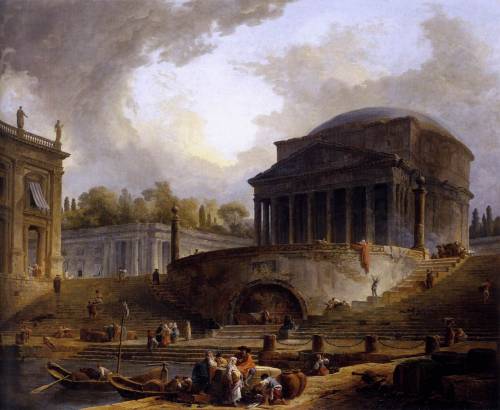 historyfilia: View of the Port of Rippeta in Rome by Hubert Robert