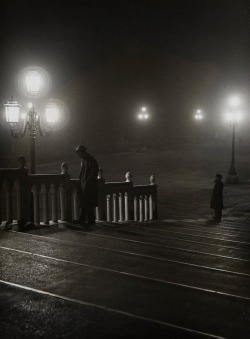 poboh:  Ricordo di una serata nebbiosa / I remember a foggy evening, November, 1955, Francesco Ferruccio Leiss. Italian (1892 - 1968) 
