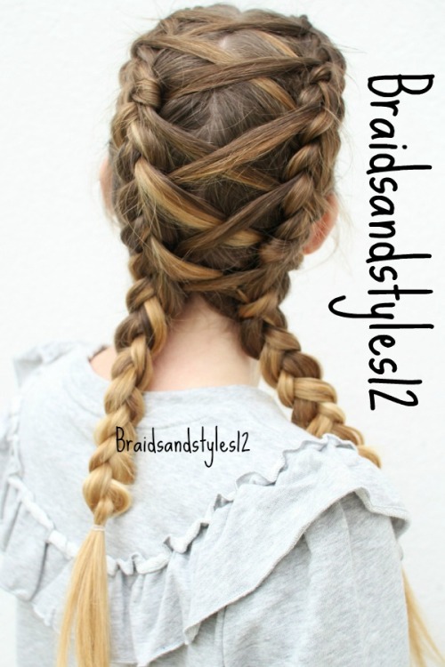 braidsandstyles12:Criss Cross Dutchbraids by Braidsandstyles12. Click here for a tutorial!