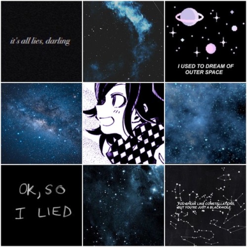 A space themed aesthetic for an Ouma ( @phantom-chain ) who lied for good intentions!- Mod Togami