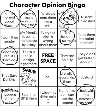 For The Character Ask Bingo - Number Two And Esm Squalor? :D