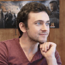 Reasons why George Blagden has ruined my life: — Have a gif of George  rubbing his chin.