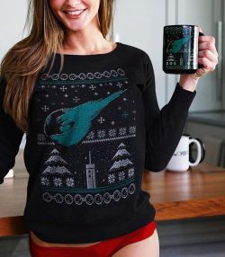 From a kindatee.com ad. Not that I&rsquo;m trying to advertise for them.  I just find this sweater/panty combo remarkably hot #kindatee #ff7 #finalfantasy #gaming #christmassweater #squareenix #ffvii #finalfantasy7