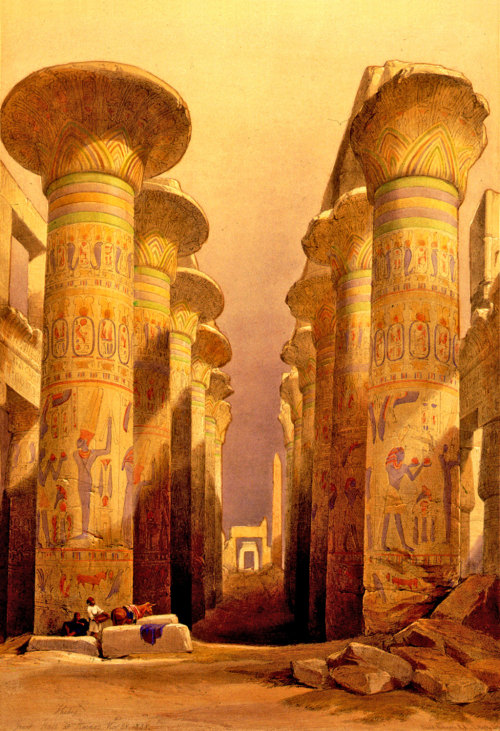 oldpainting:ein-bleistift-und-radiergummi:David Roberts Illustrations ‘Abu Simbel’ & Karnak.Davi