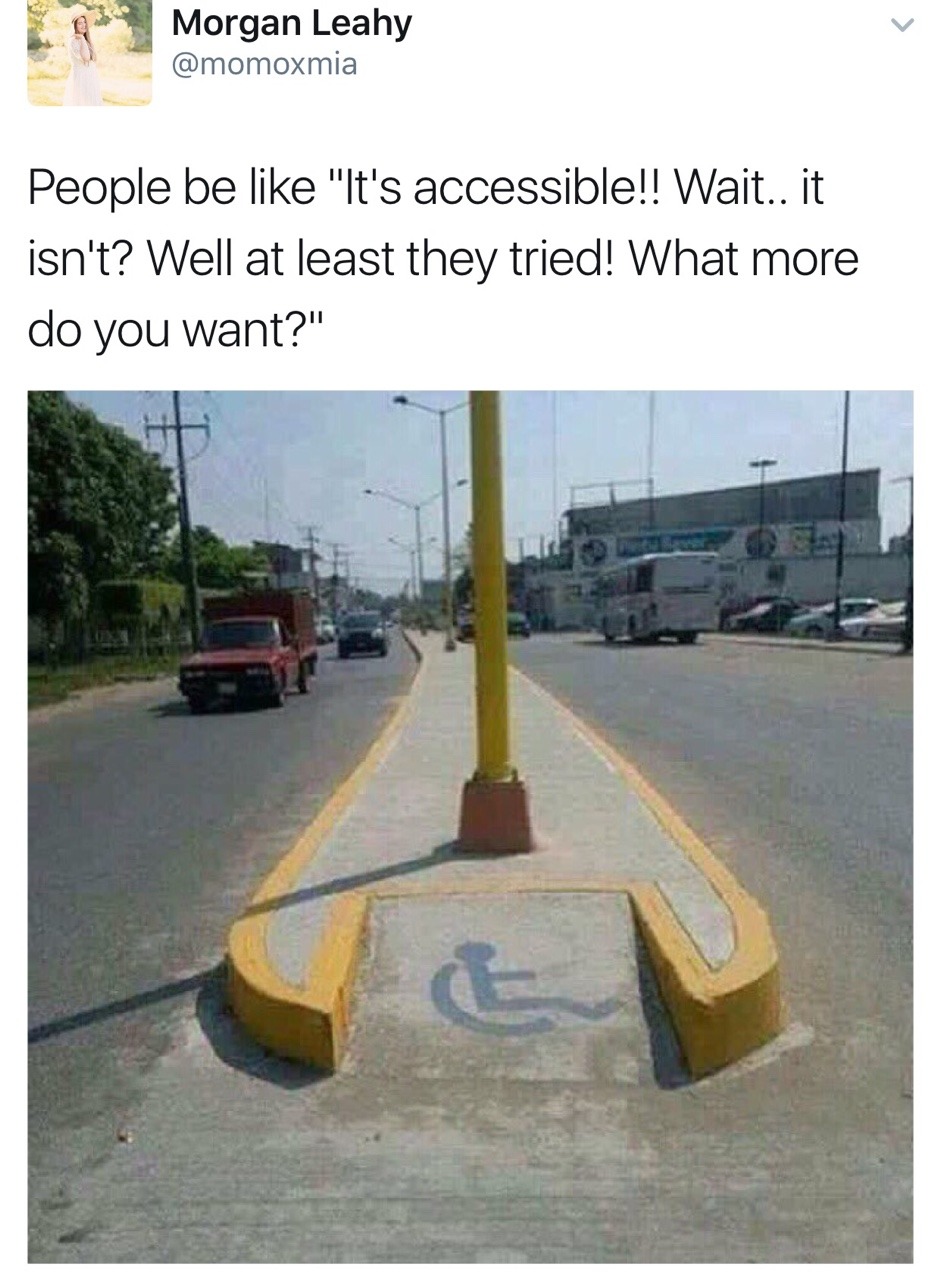 deafgaming:  [Image Description: text states “People be like “It’s accessible!!