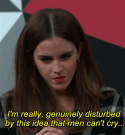 princessofgenovia:  popculty:—Five times Emma Watson totally nailed it in her HeForShe interview for International Women’s Day[2/5]: “It’s what makes you human.”  Woooow👍🏻