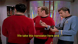thebluemeany:Rosencrantz and Guildenstern in space.  Adventures of the Galaxy Hobbits.  Bashir &