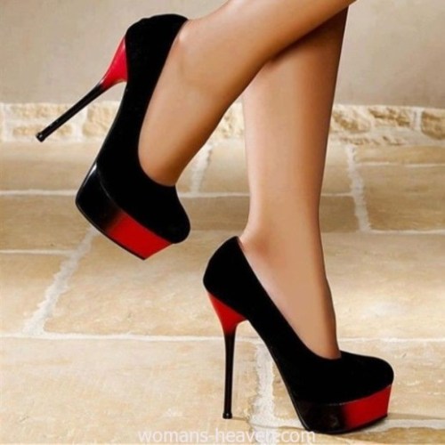 black and red heels with gradient