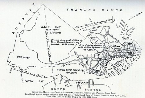 cityofbostonarchives: In 1930, the City Planning Board published this map showing the changes in Bos
