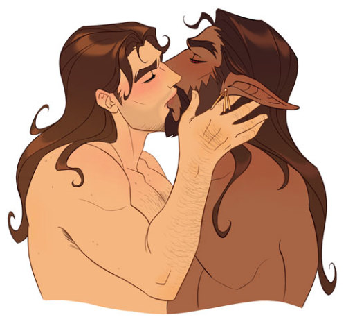 zebrafeets-art: feelin like crap, so i drew my ocs for kissing practice &lt;&lt;;;;