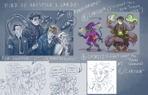 WOOOOH COMMISSION’S FINALLY OPEN GUYS!!!! :DSorry for my terrible writing /o/I DO:Fanart (I don’t ca