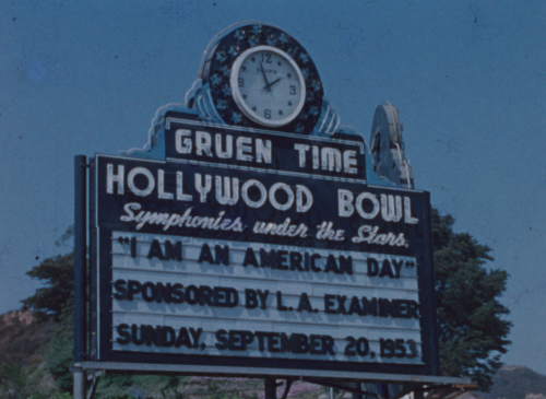 “I am an American Day” at Hollywood Bowl, September 20, 1953Images from Kodachrome 16mm film