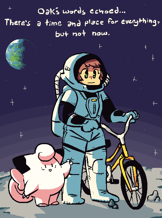 fawnandgames:  “This is mission control. You can’t ride your bike on the moon.”