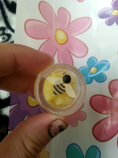 look at this adorable little lip balm from the bee lady at the farmer&rsquo;s market