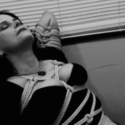 kinkyropecuriosity:When your rope bottom asks you to be her moral support and tie her up before and even during her first tattoo.  Suffering “girly”: Cuddleswithrope Moral Support/Rope: _Curiousity_
