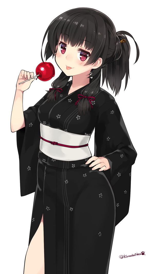 kyonkkun:  Twitter / 黒茶色のねこ@KurochaNeco 浴衣磯風※Permission was