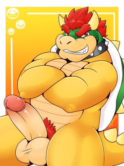 gaypokemonporn:  Sorry for the lack of uploads over the last month and a half~! &gt;///&lt;Here’s some Bowser as compensation. :D