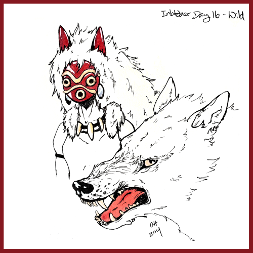 Inktober Day 16 - “Wild”I remember being absolutely terrified first time watching Princess Mononoke 