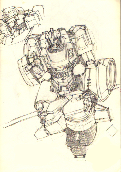 judusart:  Thing in my sketchbook. I always sketch some pic while I’m studying (Except Kup and Ratchet done their finale move pic lol ).