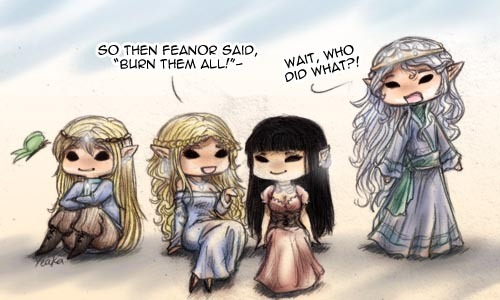 yeaka:This week’s @silmread chapter in a nutshell; Finrod being pretty, Galadriel chatting with Meli