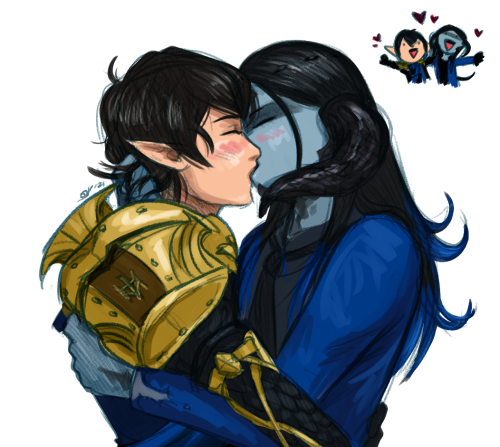 Boyfriends! &lt;3(Ignore Aymeric’s armor I just wanted to draw pretty boys kissing lol)